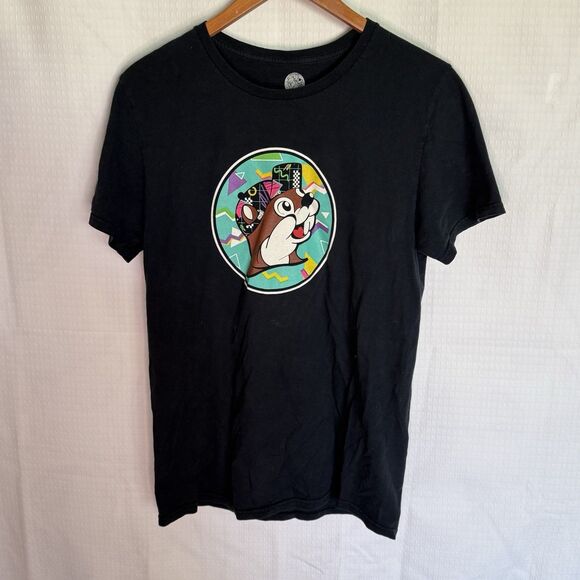Buc-ee's retro 80's rock double sided black T-shirt Size M - Picture 1 of 5